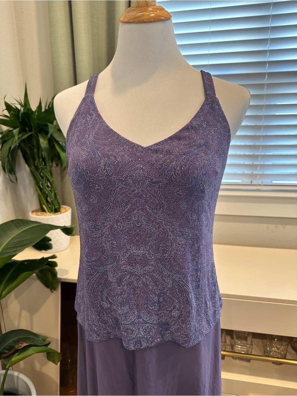 Alex Evenings Lavender Purple Maxi Skirt Set - Picture 6 of 8